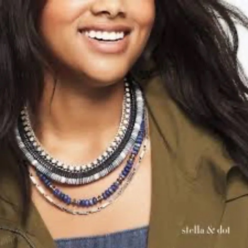 Stella & Dot‎ Emmeline Statement Necklace Versatile Multi-Lapis Blue